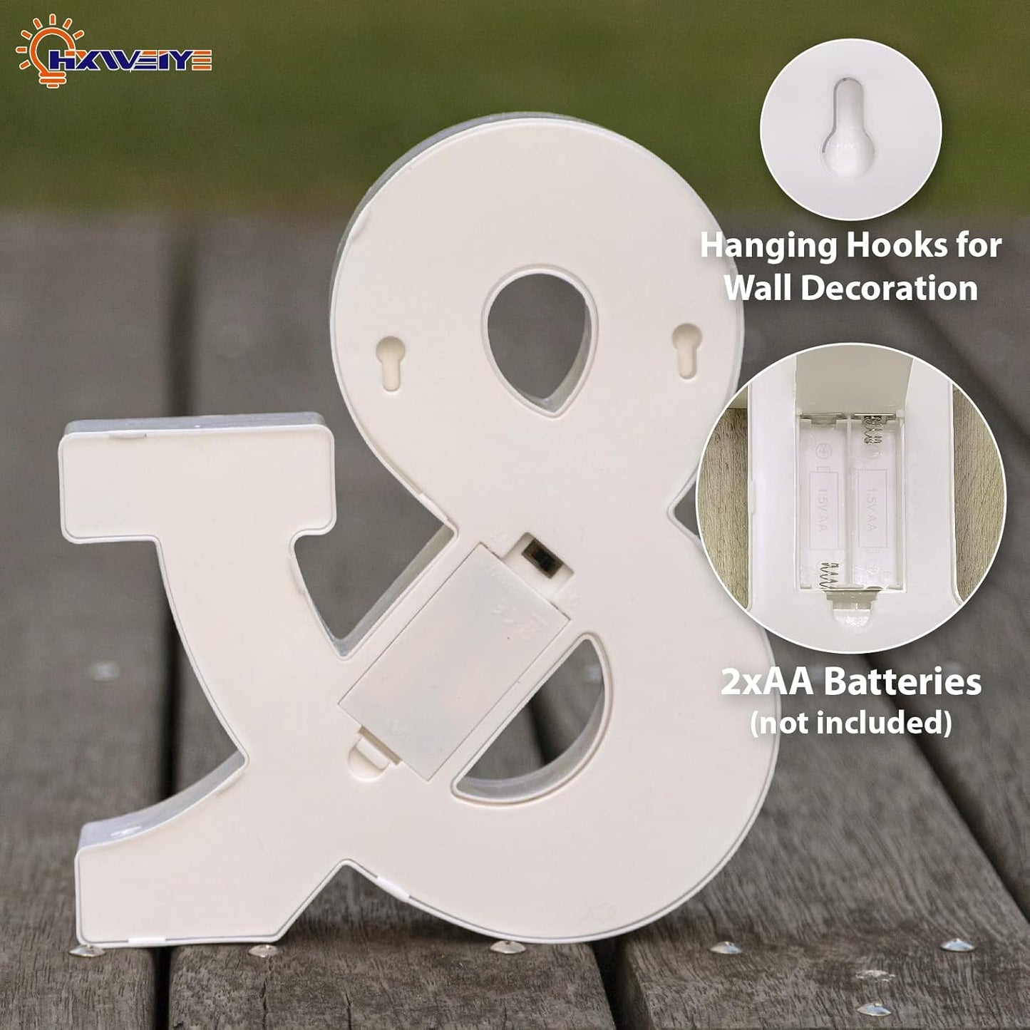 HXWEIYE Light Up Letters LED Marquee Sign 26 Alphabet and 10 Number Big Lights for Party Birthday Bar Battery Powered Christmas Decor (Warm White)
