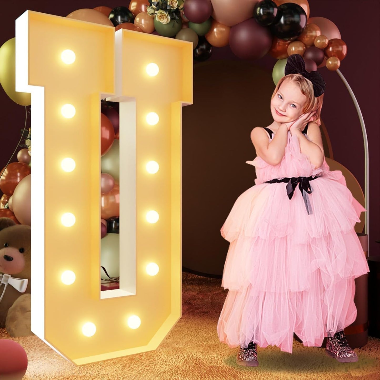 imprsv 4FT Light Up Letters, Large Light Up Letters for Birthday Party Decor, Wedding Decorations, Arch Kit