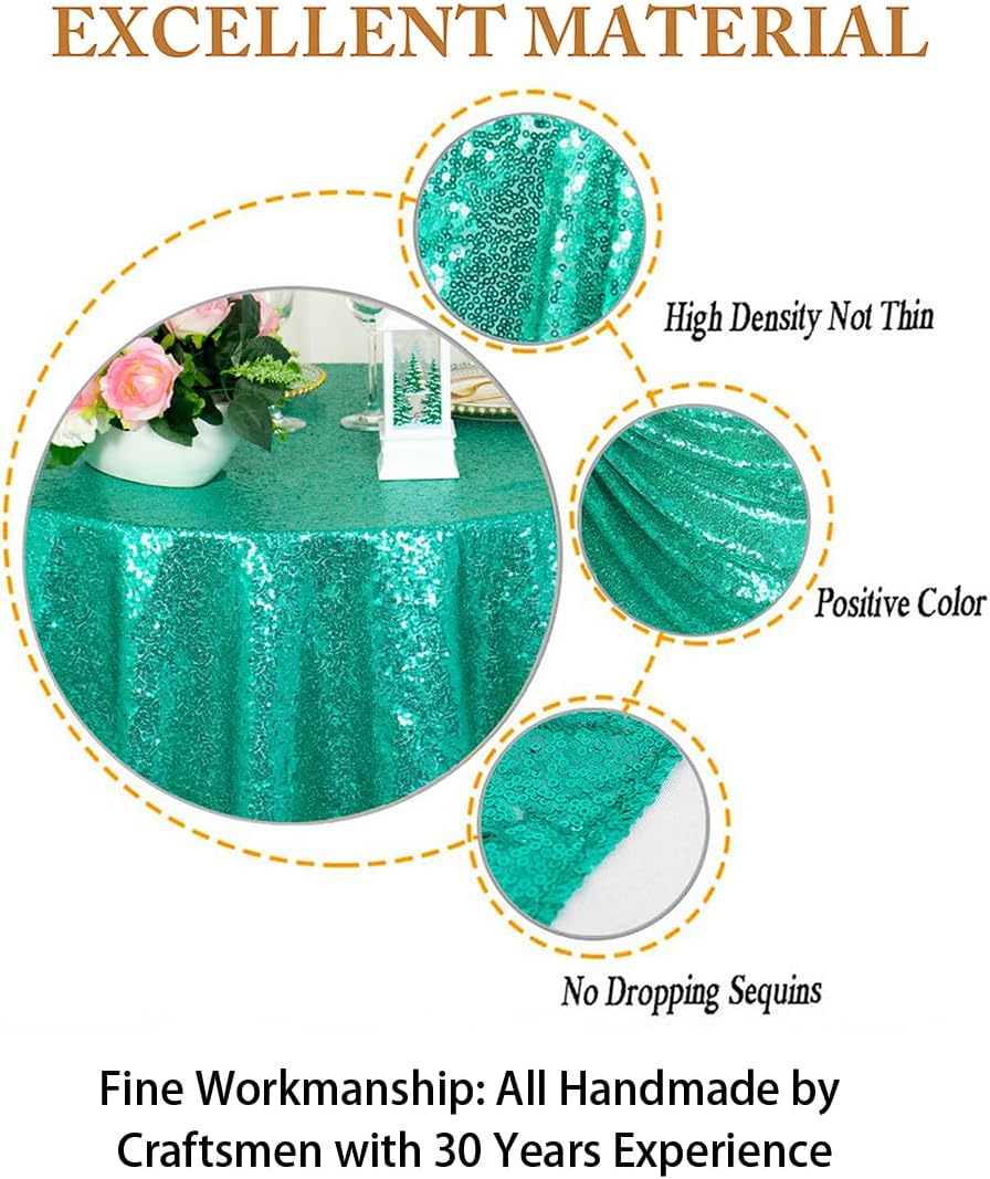 ShinyBeauty Small Tablecloth Square 36x36-Inch Green Sequin Tablecloth Glitter Table Cover Overlay Christmas Green Wedding Table Cloths Sequin Fabric Tablecloth for Birthday, Baby Shower