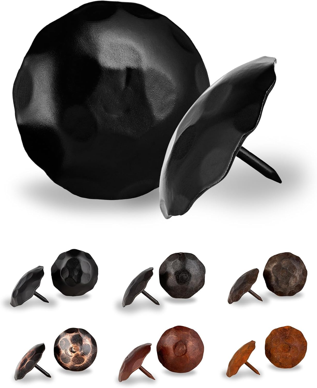 10 Pack 2" Round Head Iron Clavos Decorative Nails – Black – Handmade Rustic Round Fasteners for Farmhouse Shutters, Faux Wood Beams, Barn Doors, Shutters, Gates – Ornamental Wood Accent