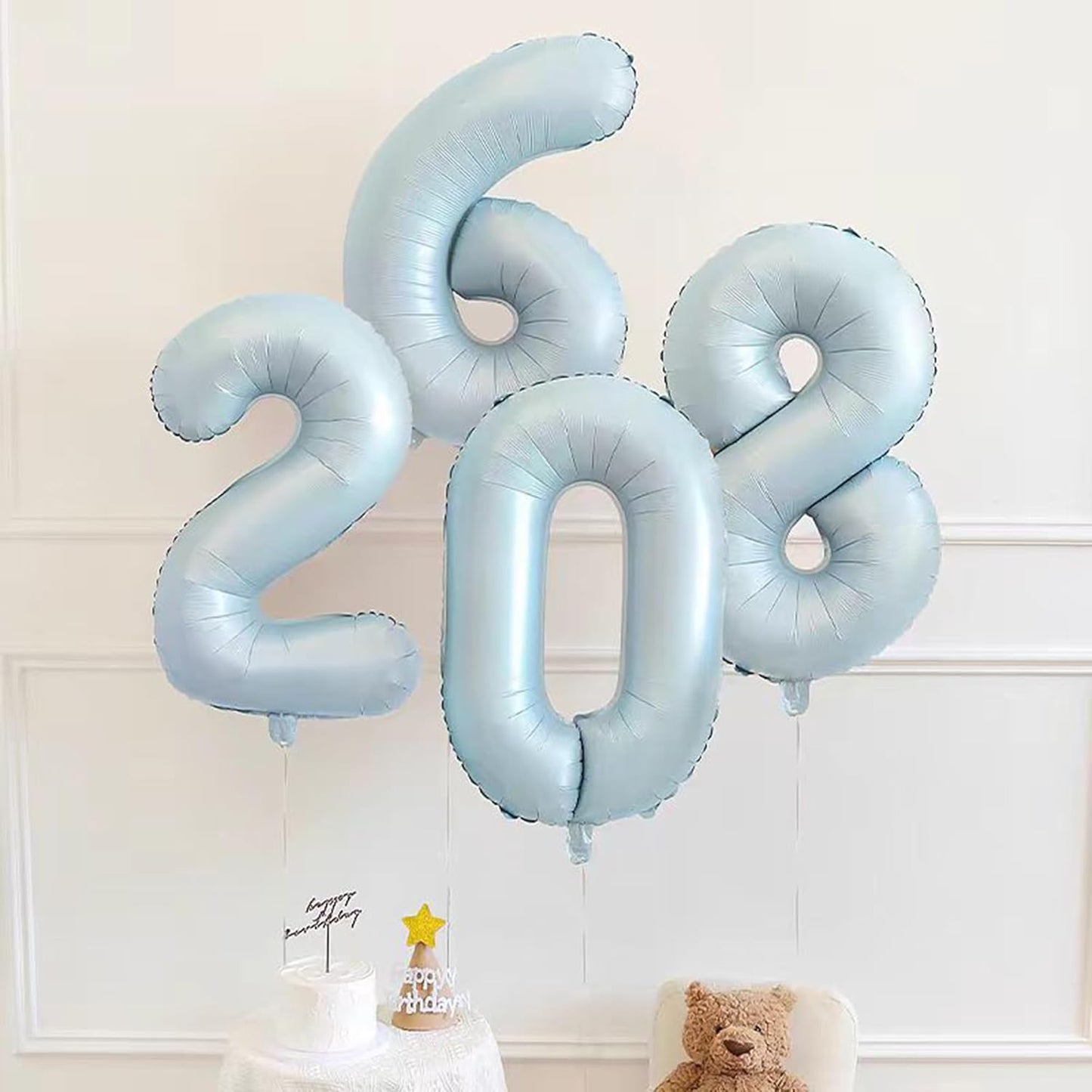 40 Inch Light Blue Number 0 Balloon Foil Balloons 0 for Kids Birthday Party Large Self Inflating Light Blue Foil Number Balloons (Blue No 2) …