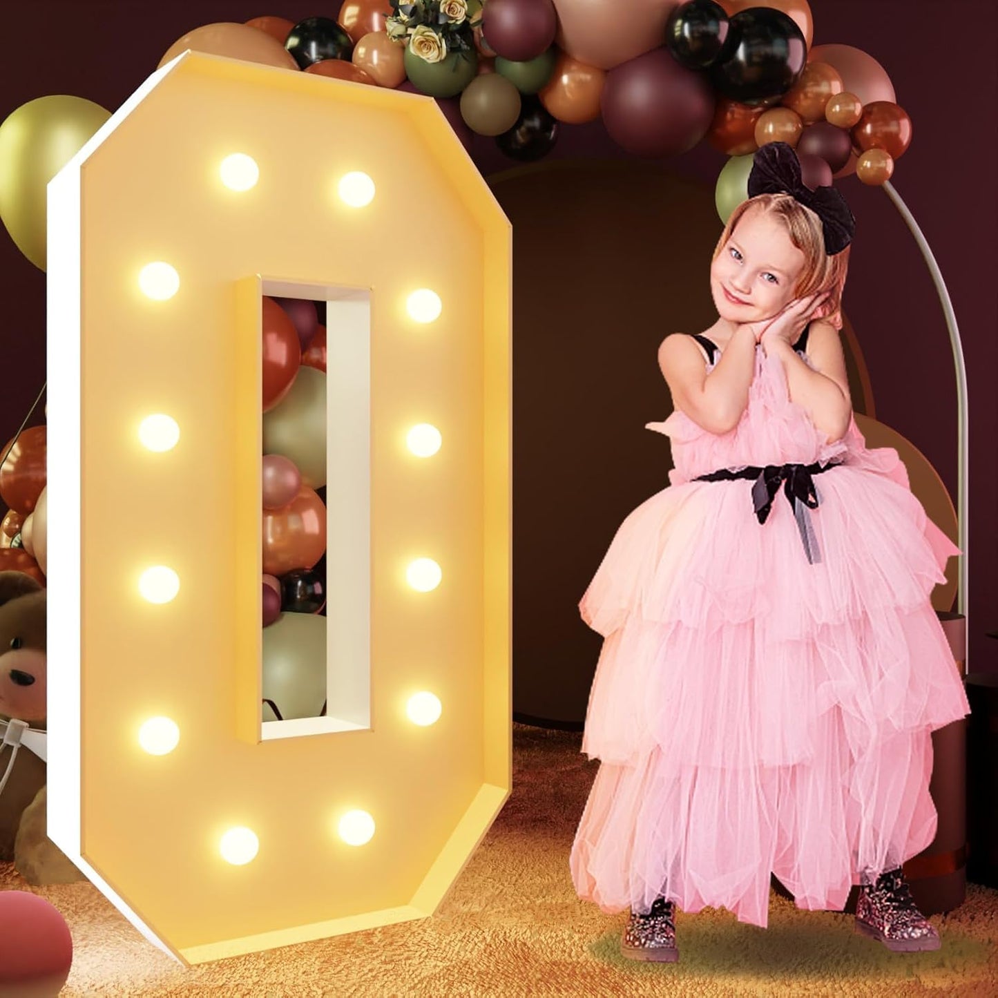 imprsv 4FT Marquee Letter O, Modern Light-Up Foam Board Letters for All Ages, All Seasons Party Decor