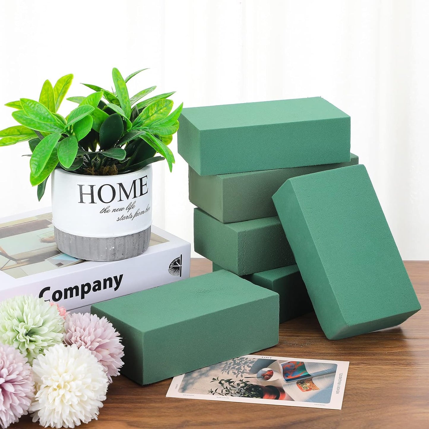 Marsui 30Pcs Floral Foam Blocks Dry and Wet Florist Foam Brick Flower Arrangements Supplies for Fresh and Artificial Flowers Craft Plant Filler Decoration, Green(9 x 4 x 3 Inch)