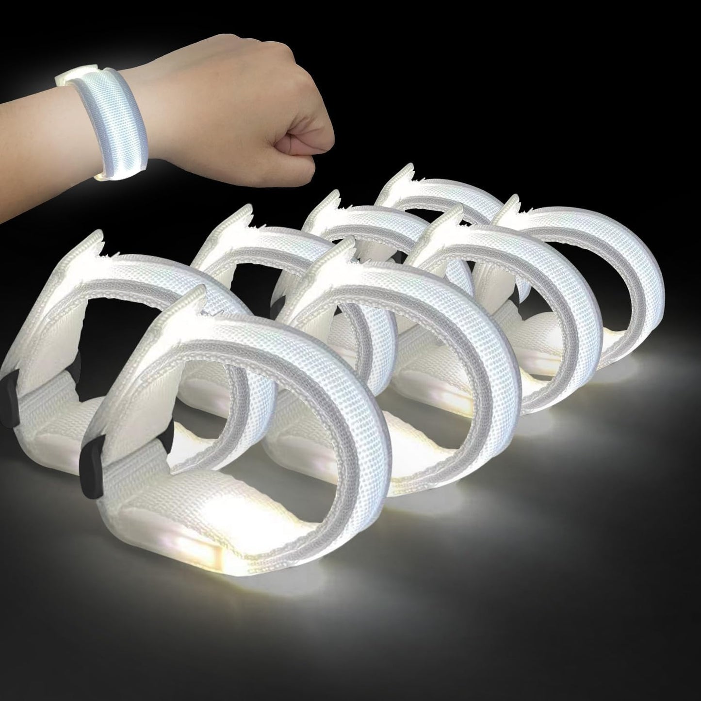 M.best 8pcs LED Light Up Bracelets Glow Flashing Wristbands Glow in The Dark Party Supplies for Wedding, Raves, Concert, Camping,Sporting Events, Party