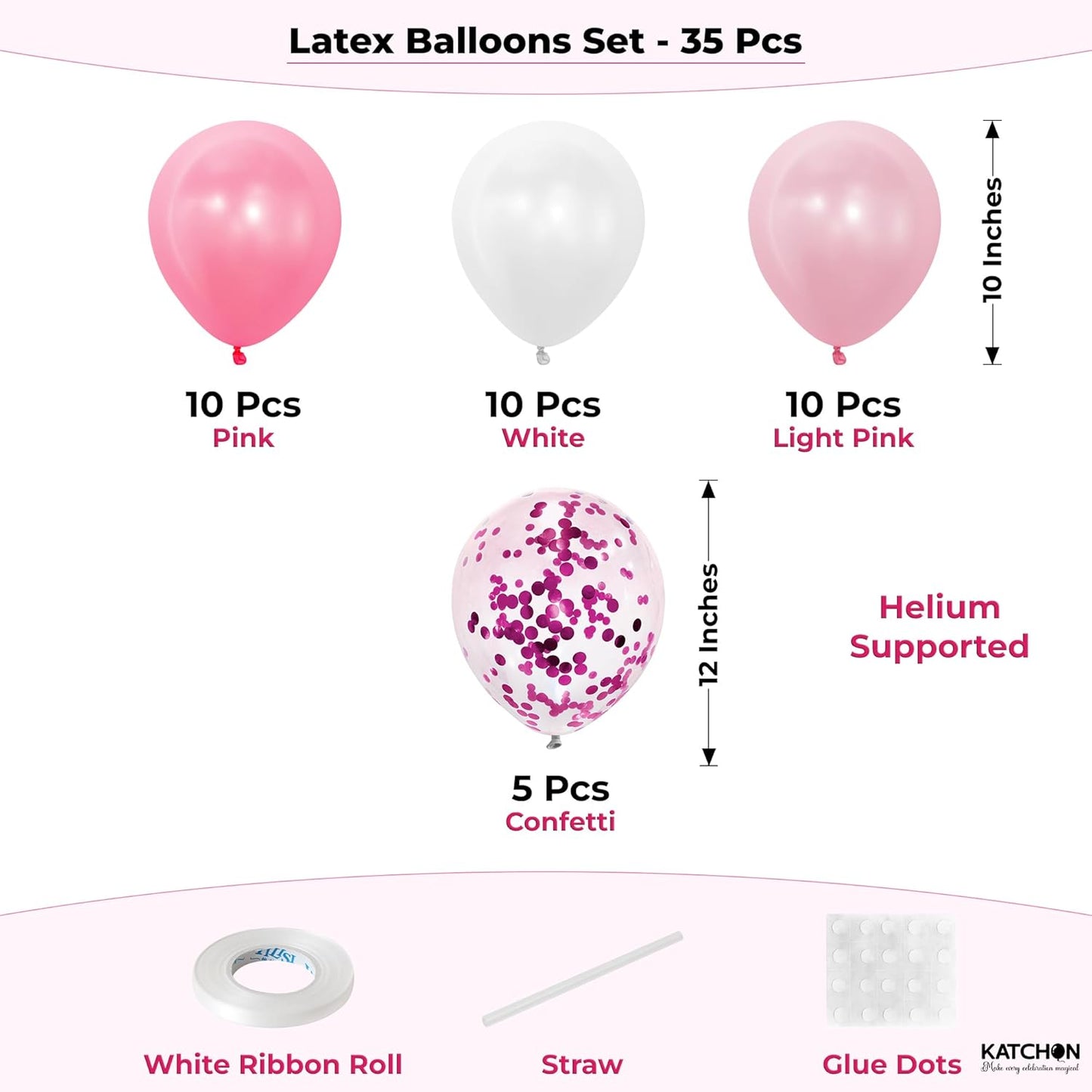 KatchOn, Pink Birthday Decorations Set – Pack of 42 | Happy Birthday Banner & Lip Decor | Happy Birthday Decorations for Women, Girls & Her | Pink Party Decorations