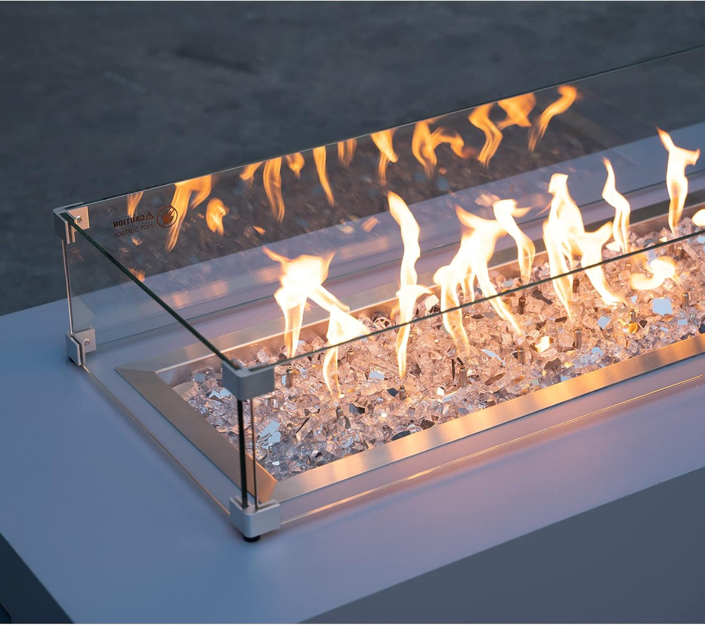 Stanbroil 10-Pound Fire Glass - 1/4 inch Reflective Tempered Fire Glass for Fireplace Fire Pit, Platinum Reflective
