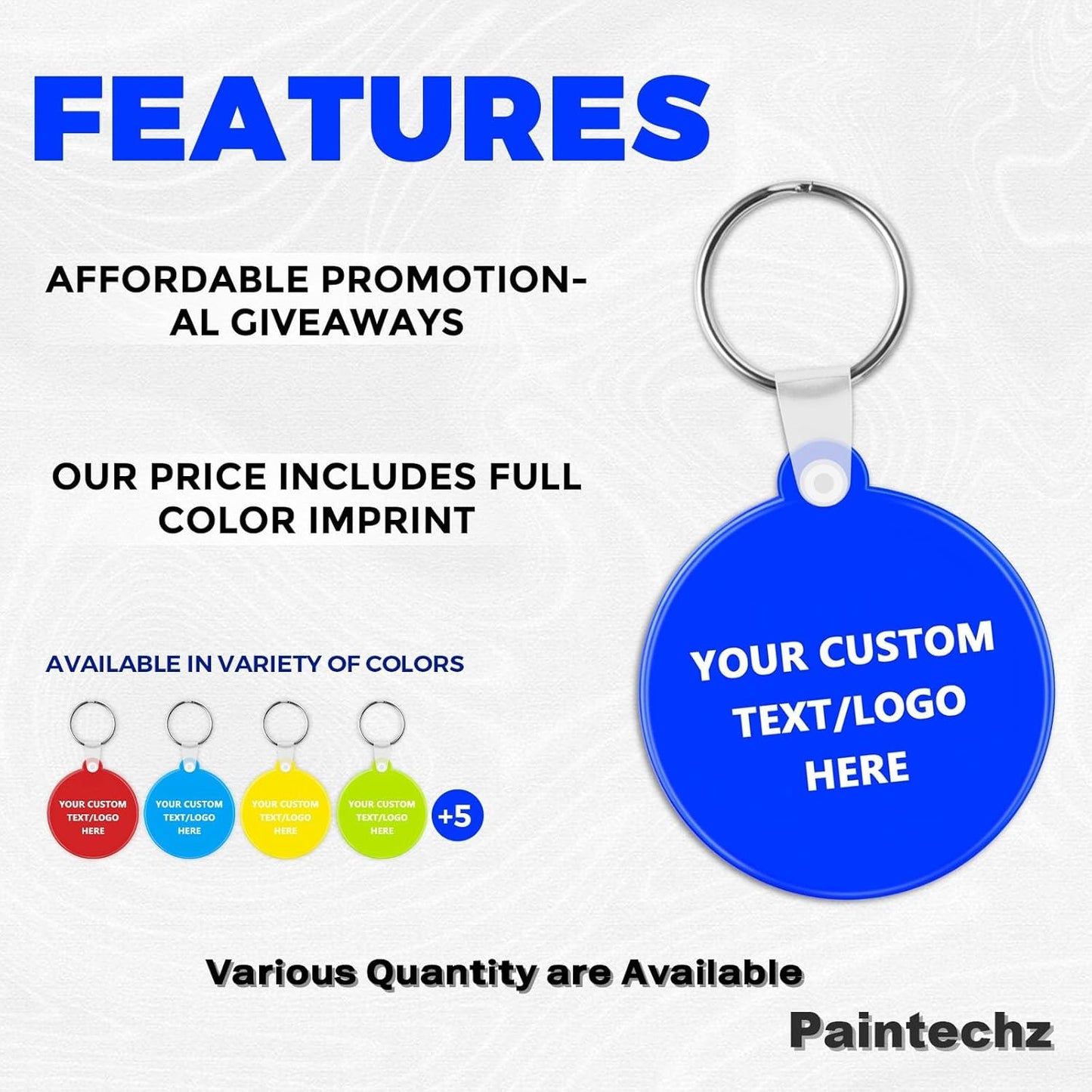 Custom Round Soft Keychains 150 Pack, Personalized Logo, Text Bulk - Perfect for Tradeshows, Party Favors, Events - Customizable Key Tags