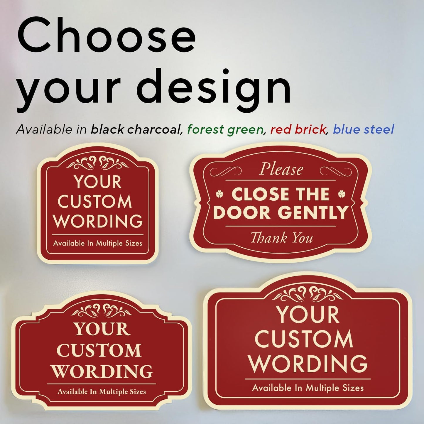Custom Decorative Outdoor Metal Sign: Personalized Aluminum Design - Driveway Red Brick 8x8 In - Waterproof, Made In USA