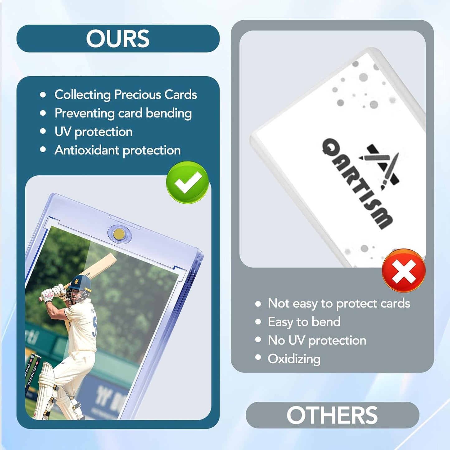 60ct Magnetic Card Holders, 35pt One Touch Card Holder, U-V Protection Hard Plastic Case for Trading Cards, Display Case for Sports, Baseball, Football, Game Cards