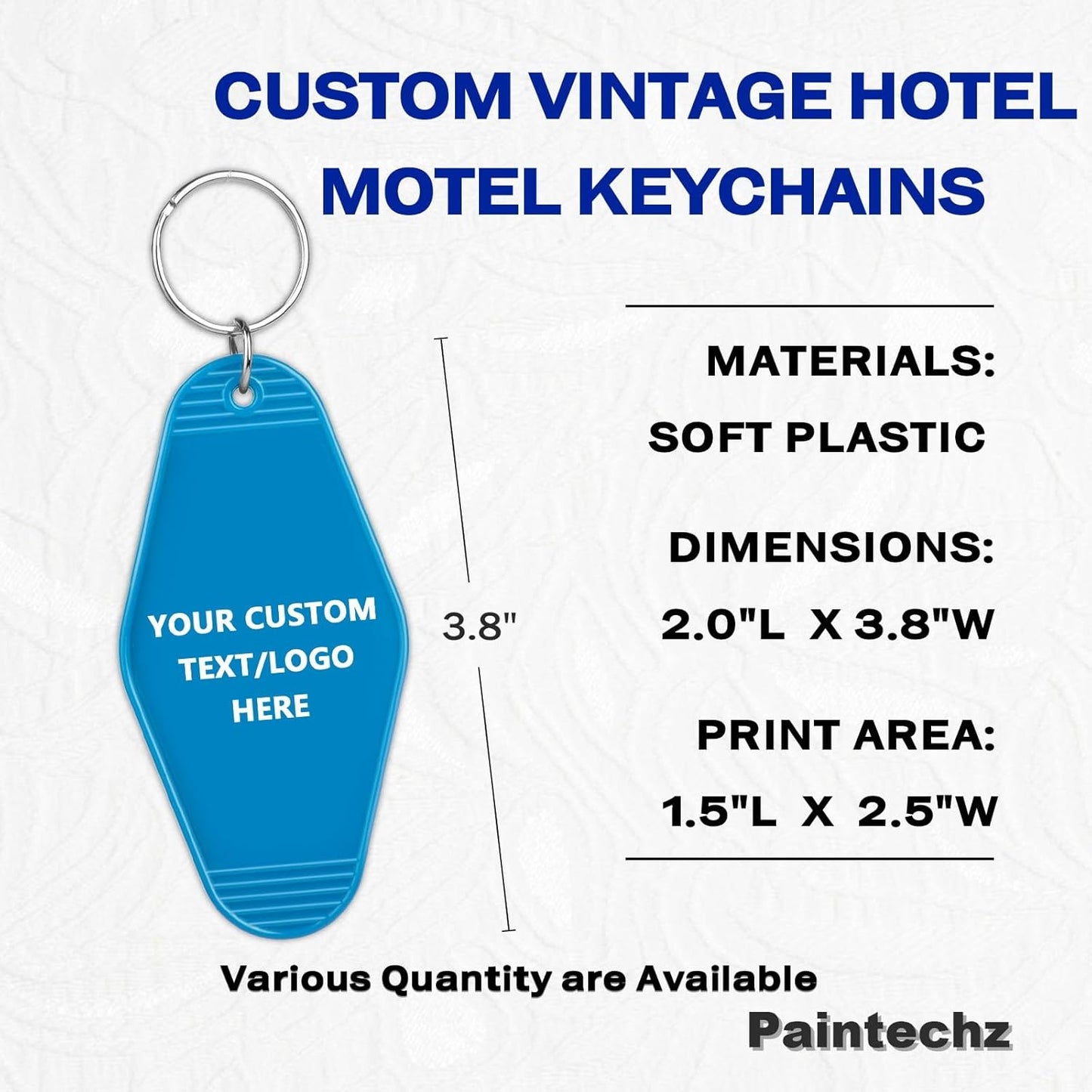Custom Vintage Hotel Motel Keychains 150 Pack, Personalized Logo, Text Bulk - Perfect for Tradeshows, Campaign Gifts - Customizable Key Tags