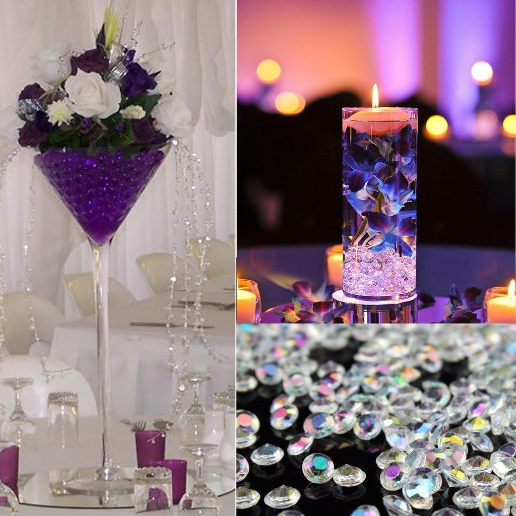 5000 pcs/Pack Wedding Table Scatter Confetti Crystals Acrylic Diamonds 6 mm Rhinestones for Wedding, Bridal Shower, Vase Beads Decorations (6mm, Light Yellow)