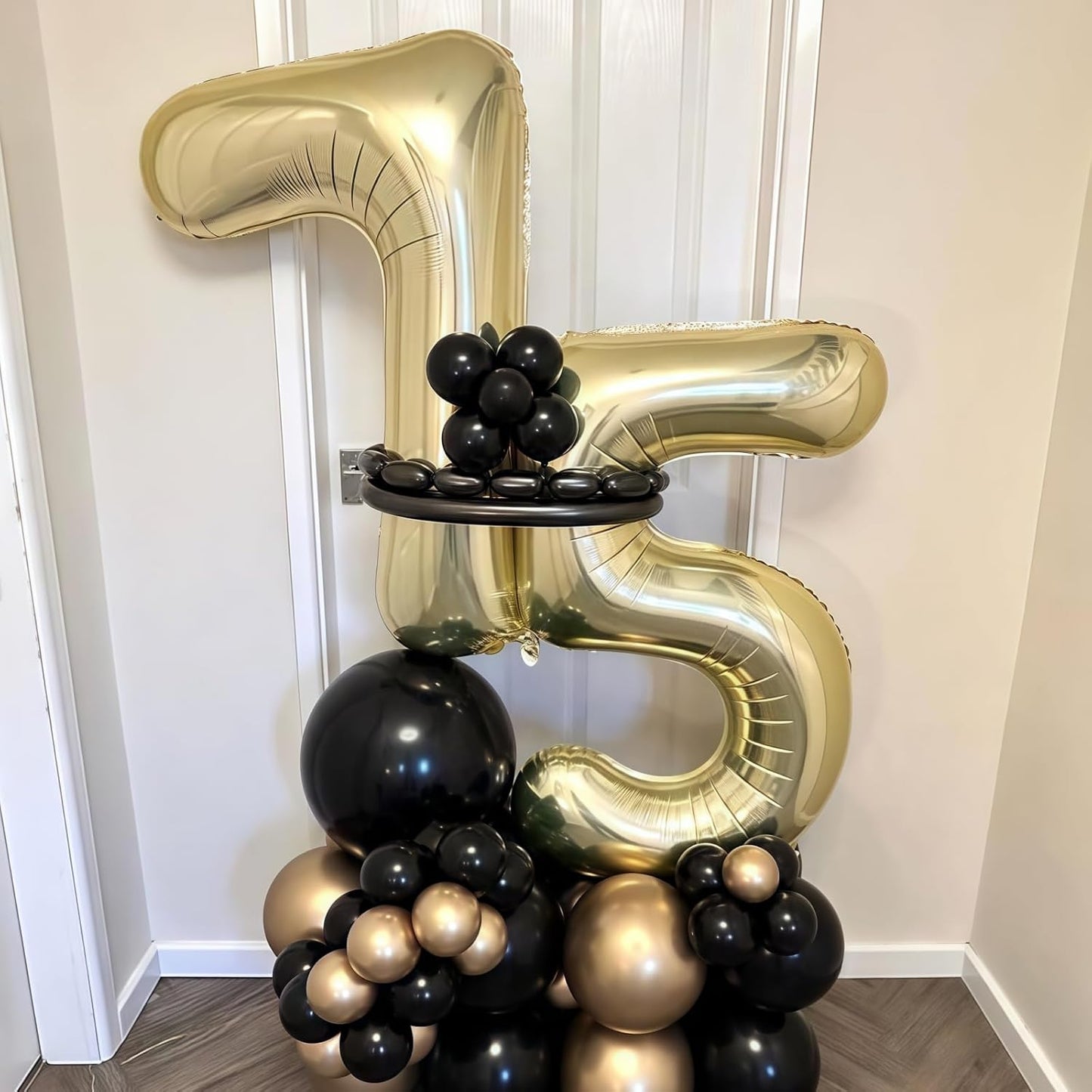 Champagne Gold 4 Balloon,40 Inch Light Gold Number 4 Balloon Big Foil Mylar Helium 4 Balloon for Birthday Party