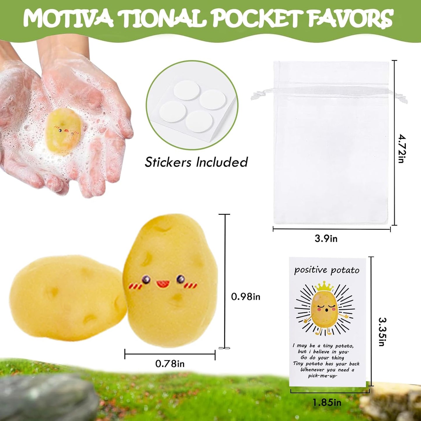 40 Set Positive Potato Bulk Employee Appreciation Gifts for Thank You Staff Back to School Student Teacher Coworker Nurse Pocket Gifts End of Year Student Gift Pun Inspirational Cards Office Gift
