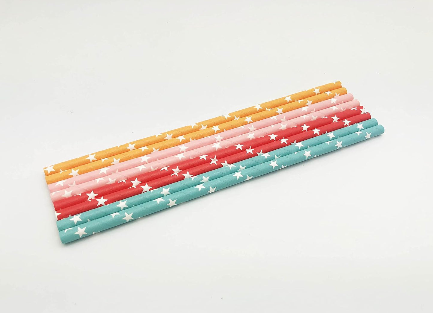 100 Pcs Colorful Disposable Straws, Star Drinking Straws, Rainbow Paper Straws for Juices, Shakes, Cocktail, Smoothies, Party Supplies (Colorful)
