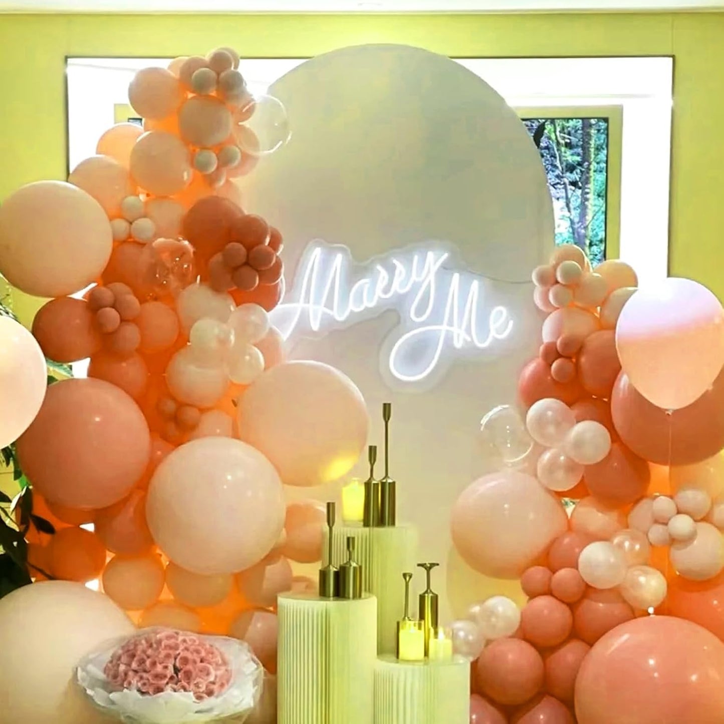 90pack Peach Balloons Different Size 18/12/10/5 Inch Peach Balloon Garland Arch Kit for Graduation, Wedding, Birthday, Princess Theme Party, Baby Shower, Anniversary Party Decorations