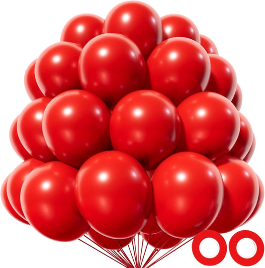 KAWKALSH Red Balloon 12 Inch, 110pcs Latex Party Balloons Helium Bright Color for Birthday Baby Shower Wedding Party Supplies Arch Garland Decoration