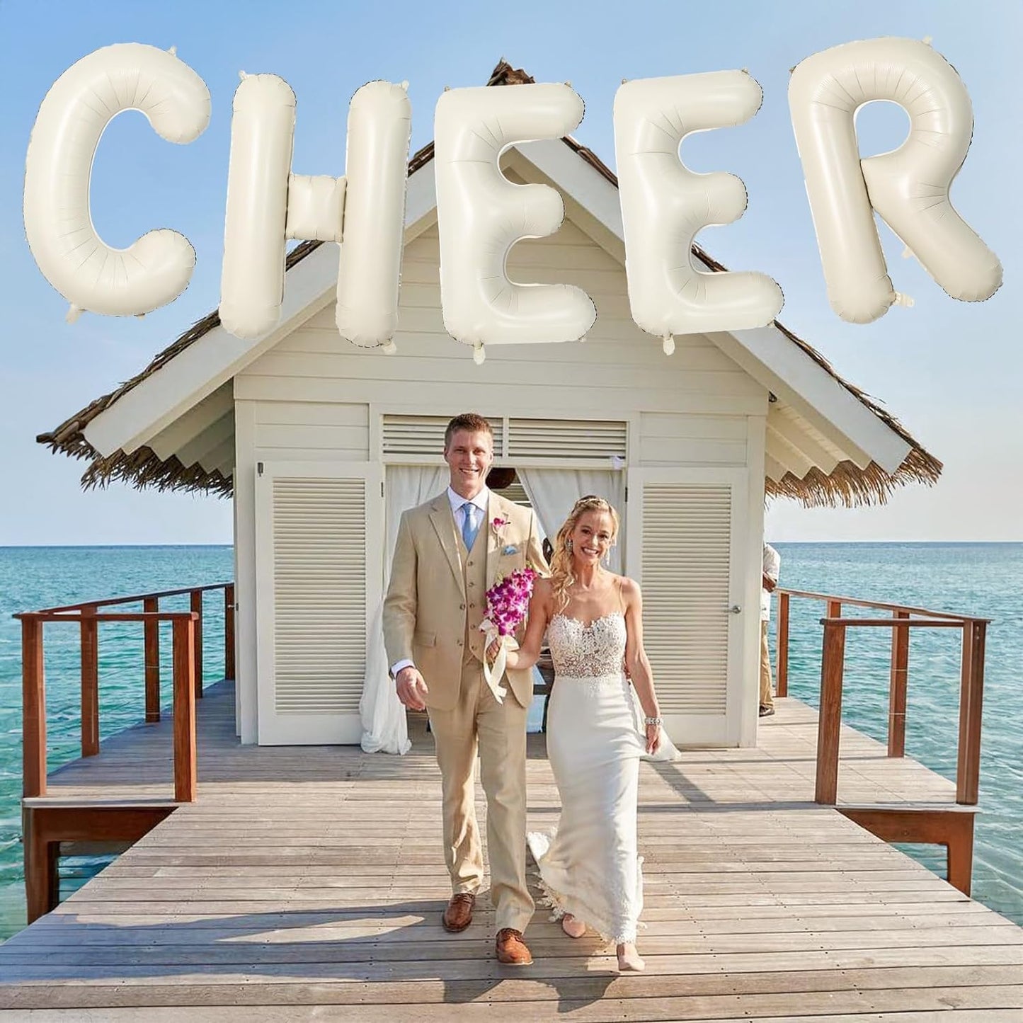 40 Inch Custom Letter Balloons, Giant Alphabet W Foil Name Ballon Cream White, Mylar Self Inflating Balloon Beige Letters W Decor, Helium Letter Customize Balloons for Women Birthday Party Decoration