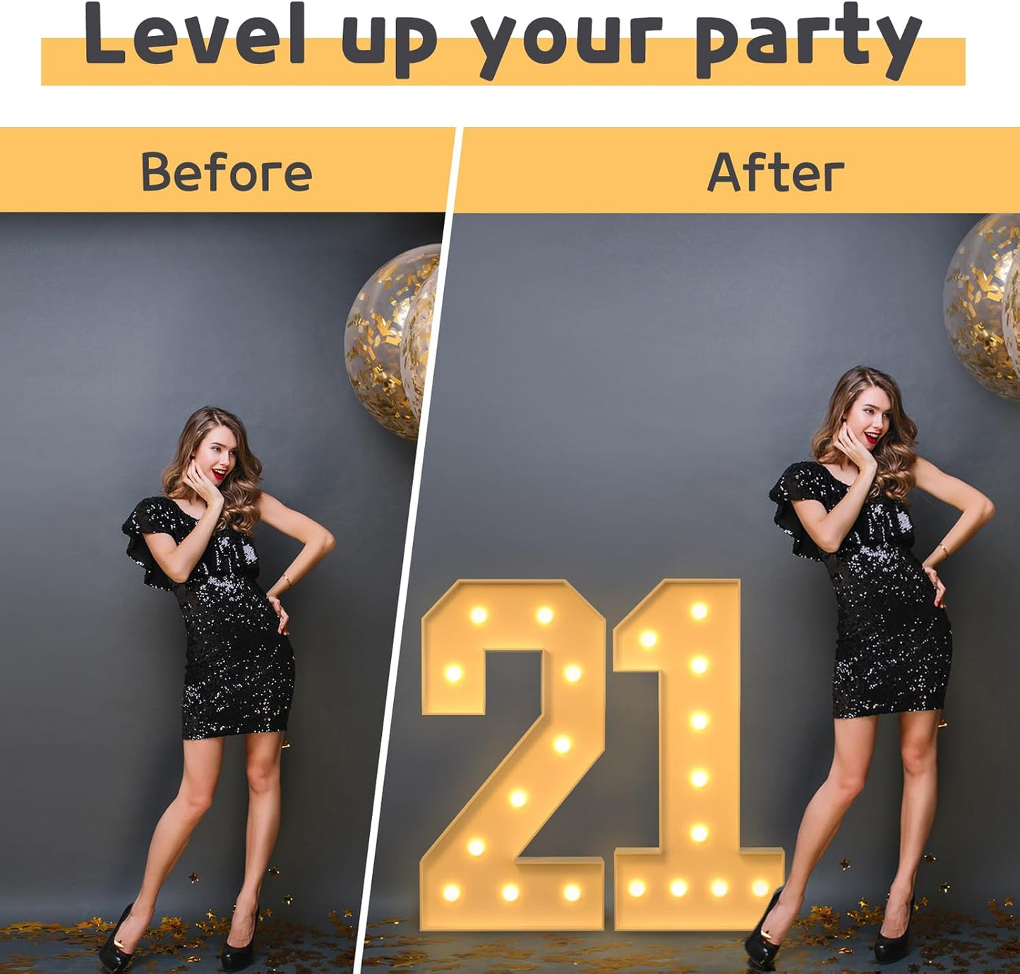imprsv 4FT Marquee Numbers,DIY Marquee Numbers for 21st Birthday Decorations, Party Party Decorations,Anniversary Party Decor,Mosaic Number for Balloons Number 2,Pre-Cut Foam Board Kit