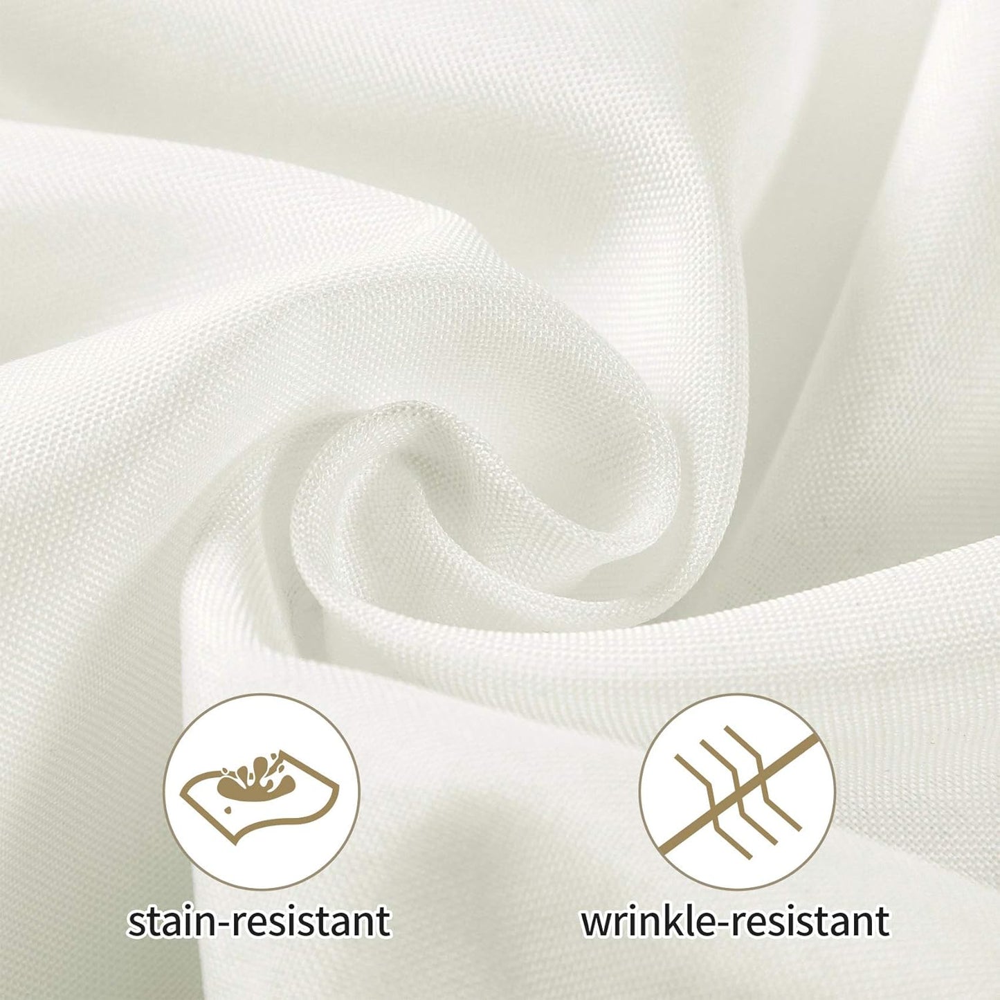 Ascoza 2pack 60x102 Inch Ivory Rectangular Tablecloth 6 Feet Table Cloth in Polyester Fabric for Wedding/Banquet/Restaurant/Parties