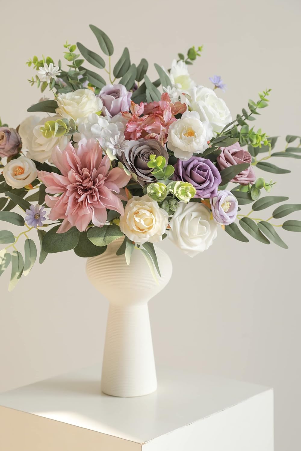 Serra Flora Artificial Flowers Combo Box Set Faux Flowers Bulk Flower Leaf with Stems Arrangements for DIY Wedding Bouquets Party Table Centerpieces Home Decorations Indoor Outdoor
