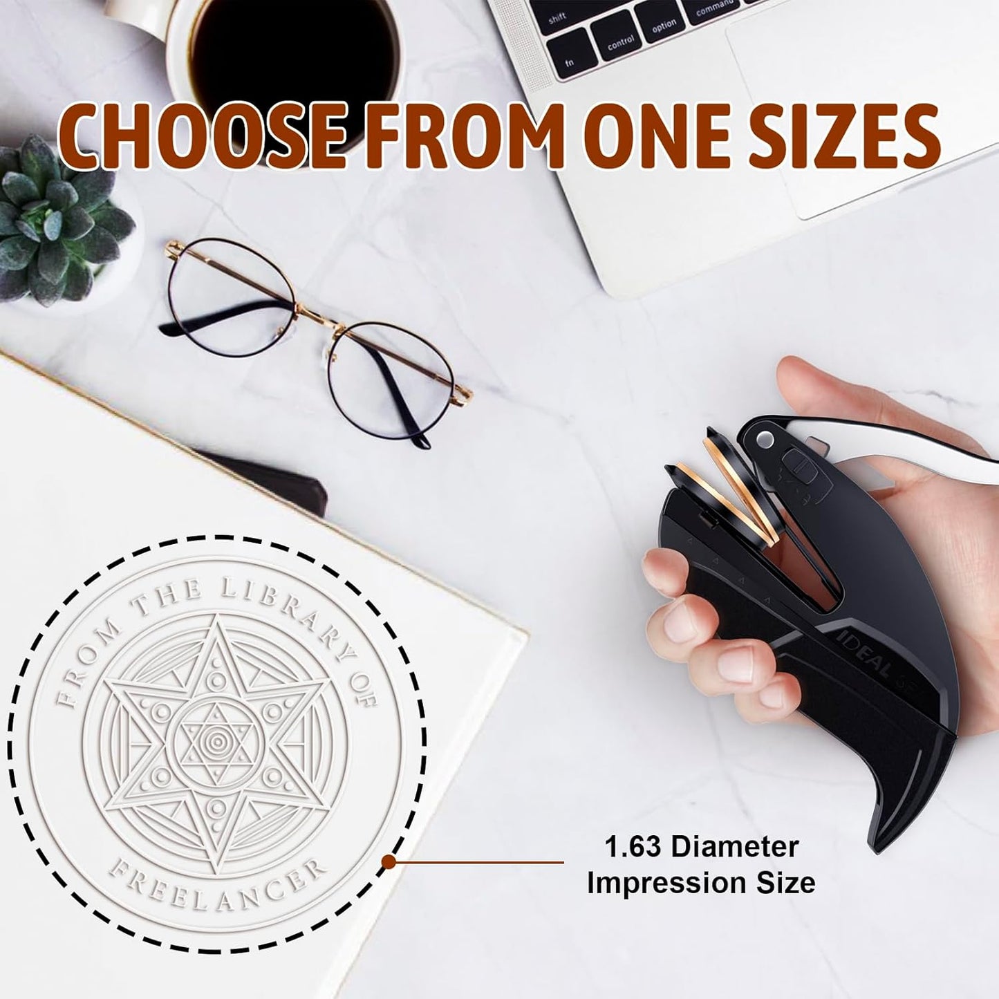 Personalized Book Embosser - Custom Library Stamp, Personal Gifts for Book Lovers, Readers, Teachers (Star-01)