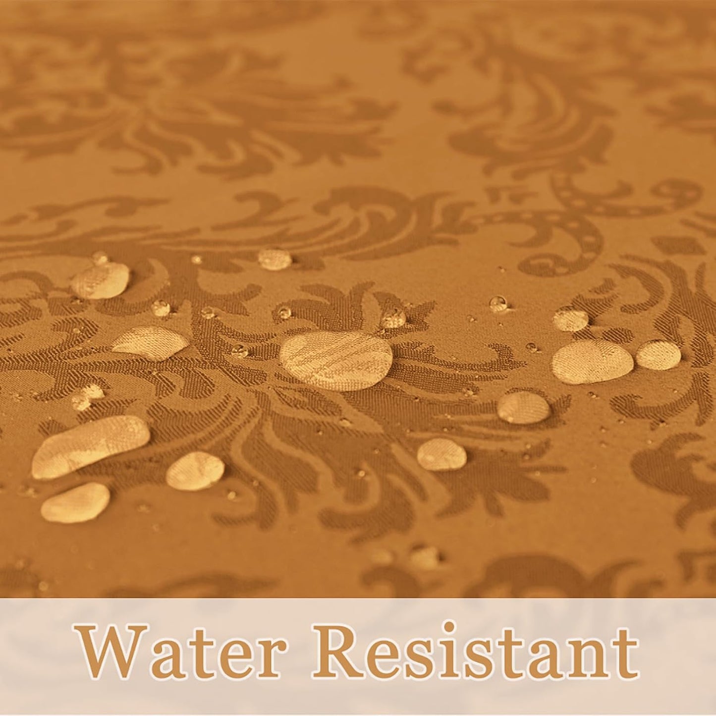 Rectangle Table Cloth - 60 x 120 Inch Brown Jacquard Tablecloths Damask Design Spillproof Wrinkle Resistant Shrinkproof Soft Tablecloth Polyester Oblong Table Cover for Kitchen Dinning Party Tabletop