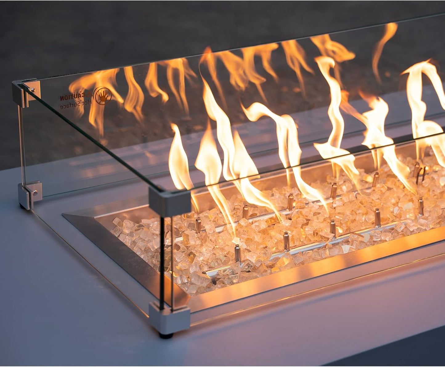Stanbroil 10-Pound Fire Glass - 1/2 inch Reflective Tempered Fire Glass for Fireplace Fire Pit, Gold Reflective