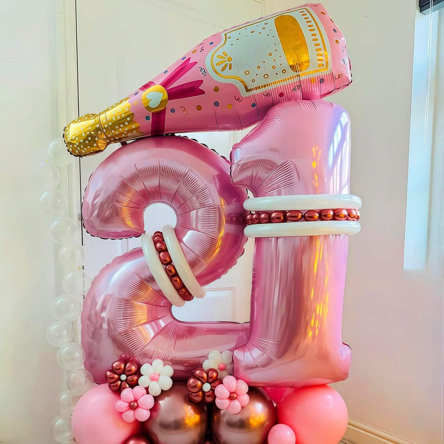 Pastel Pink 1 Balloon,Light Pink 1 Balloons Number,40 Inch Helium Foil Mylar Number 1 Balloon for Birthday Party