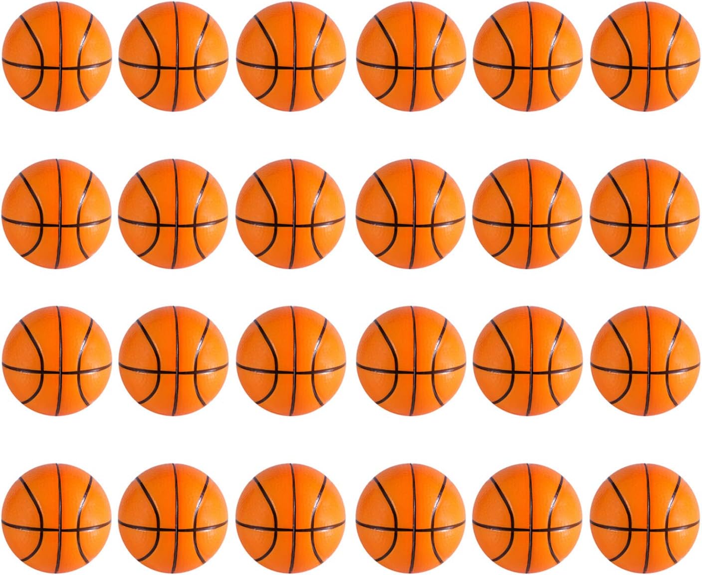 Super Z Outlet Mini Foam Sports Balls for Kids Adults Mini Baseball Football Basketball Soccer Stress Toy Game Party Decoration (Basketball) - Pack of 24