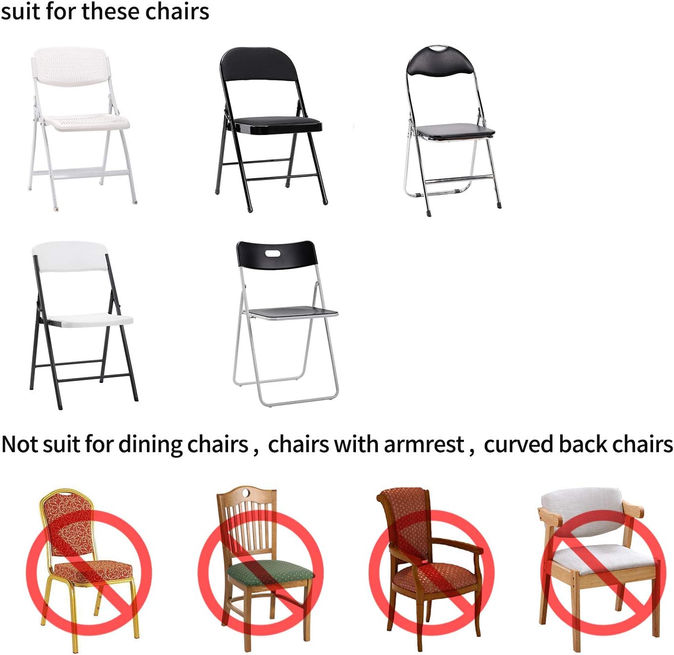 Peomeise Stretch Spandex Folding Chair Cover for Wedding Party Dining Banquet Event (Fuchsia,12pcs)