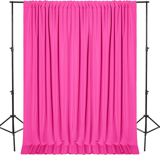 DWCN 10x10 FT Fuchsia Backdrop Curtains for Parties, Photography Backdrop Drapes with Rod Pockets for Wedding Decorations Stage Birthday Family Gatherings, 2 Panels 5ft x 10ft