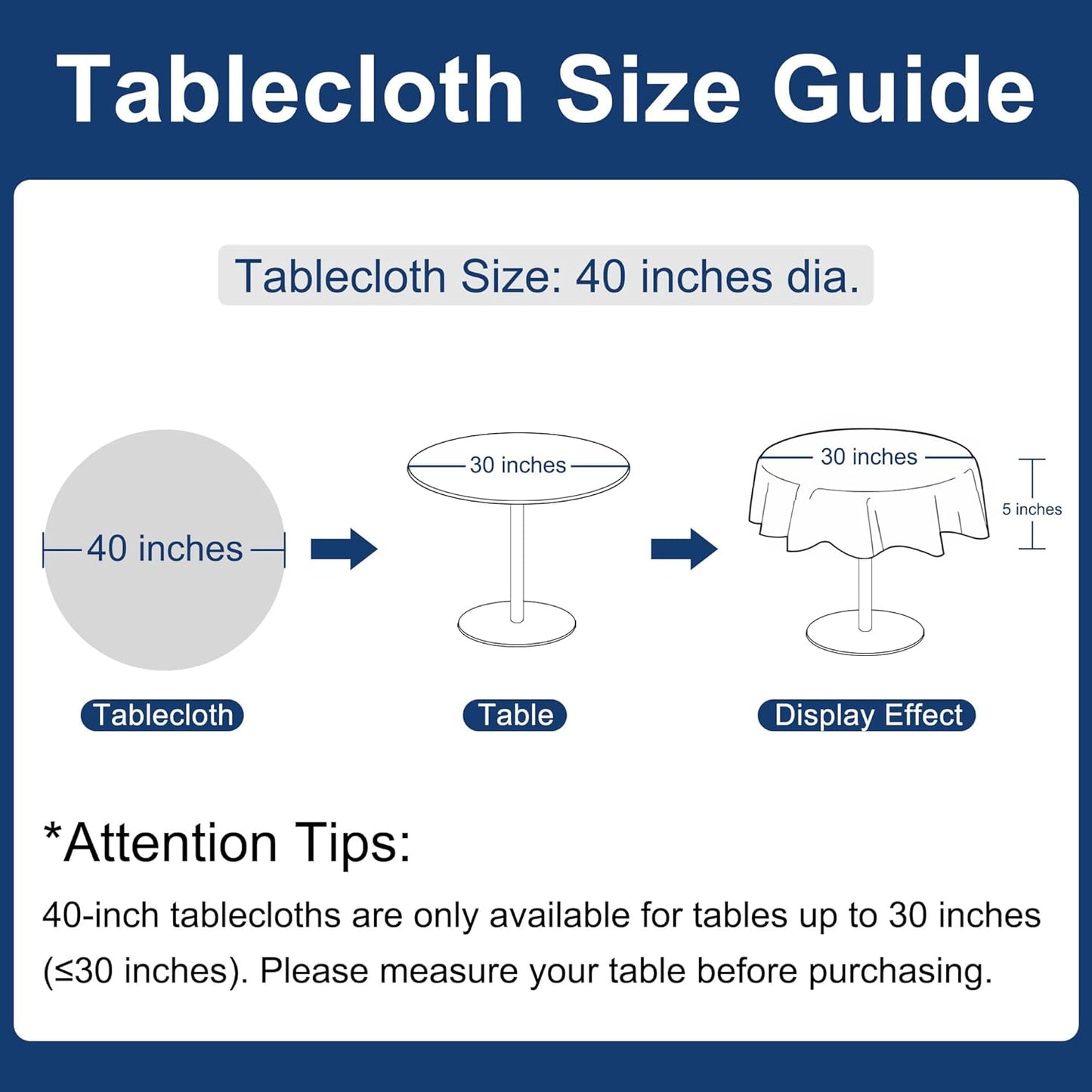 Hiasan Round Linen Tablecloth 40 Inch - Wrinkle and Stain Resistant Washable Polyester Fabric Table Cloth for Dining Room Kitchen Party, Stone