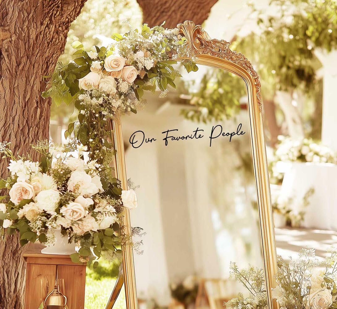 Our Favorite People Seating Chart Decal Wedding Seating Chart Header Decal for Mirror Our Favorite People Welcome Sign Wedding Welcome Vinyl (Black, Width 20")