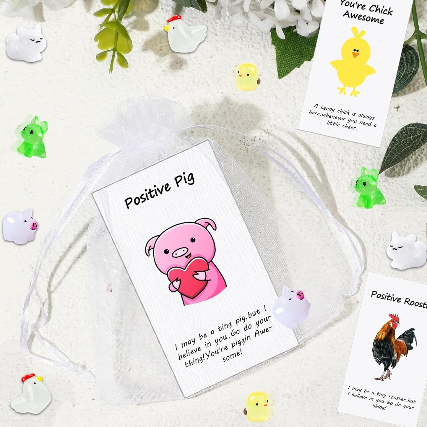 20 Set Employee Appreciation Gifts Bulk for Thank You Staff Back to School Student Teacher Office Coworker Nurse Pocket Gift Favors Animal Pun Inspirational Note Cards Pigs Dogs Cats Hens Favors