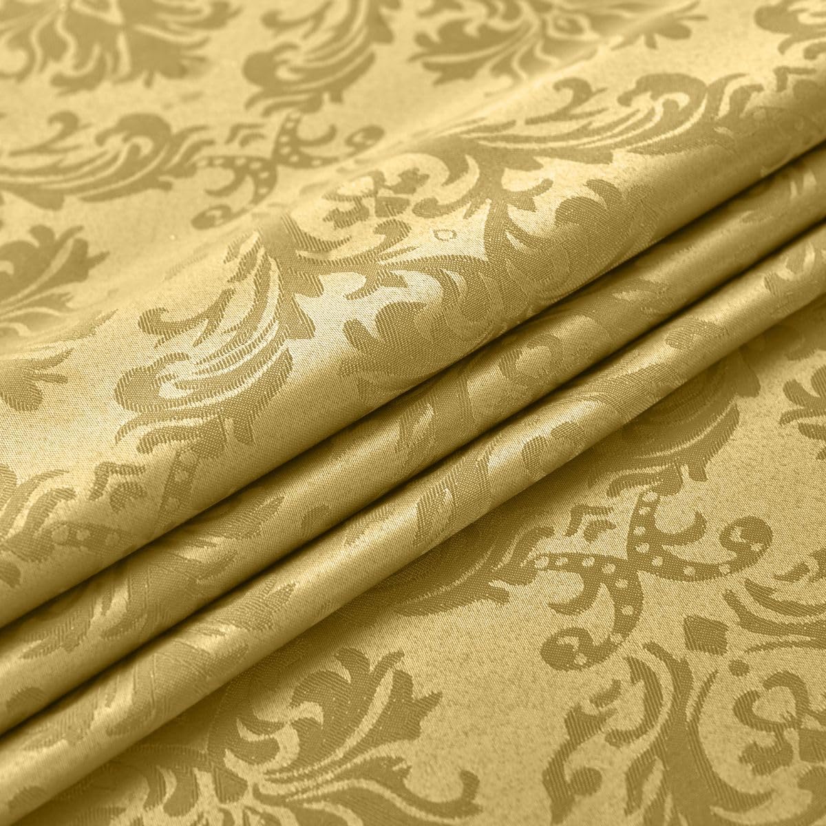 SASTYBALE Rectangle Jacquard Tablecloth - 60 x 84 Inch Spill Proof Wrinkle Resistant Damask Table Cloth, Soft Polyester Oblong Table Cover for Kitchen Parties Farmhouse, Gold