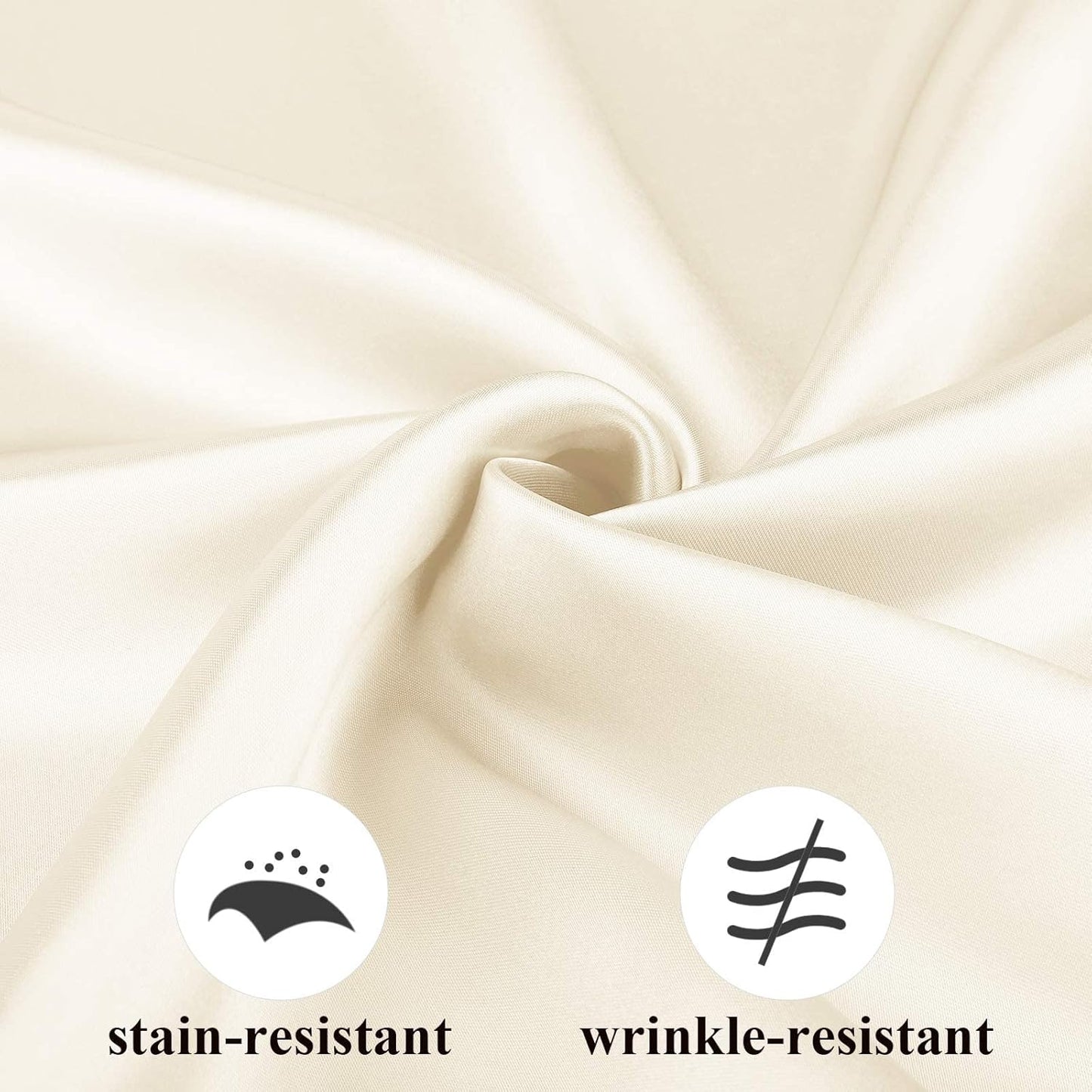 Aneco 12 Pieces Satin Napkin Square 20 x 20 Inches Dinner Napkins Weddings Party Napkin Soft Table Napkins for Romantic Weddings Party Dinner Decoration (Ivory)