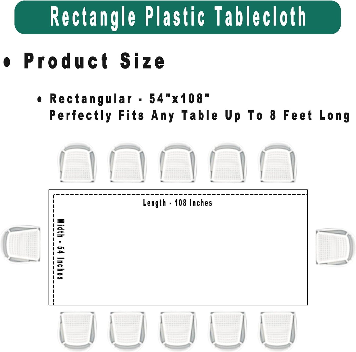 PEVA Burgundy Plastic 2 Pack Tablecloths - 54 x 108 inch Maroon Disposable Table Covers for BBQ, Birthday, Wedding Parties - Fits 8 ft Rectangle Table