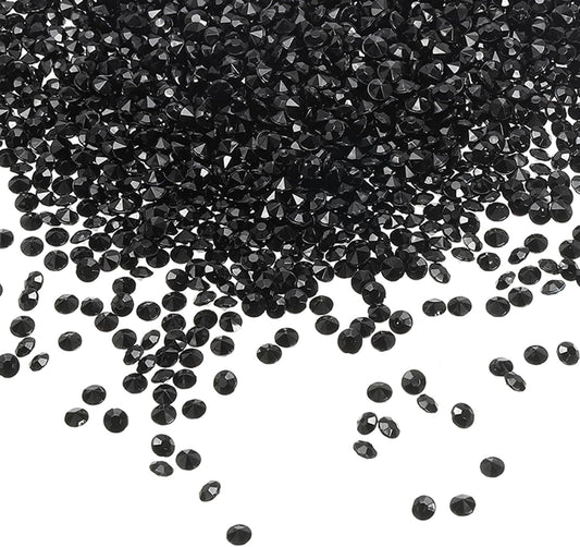 PATIKIL 4000 Pcs Wedding Table Scatter Confetti Crystals 6 mm Acrylic Diamonds Vase Fillers Gems for Table Centerpiece Decorations Party Vase Beads, Black