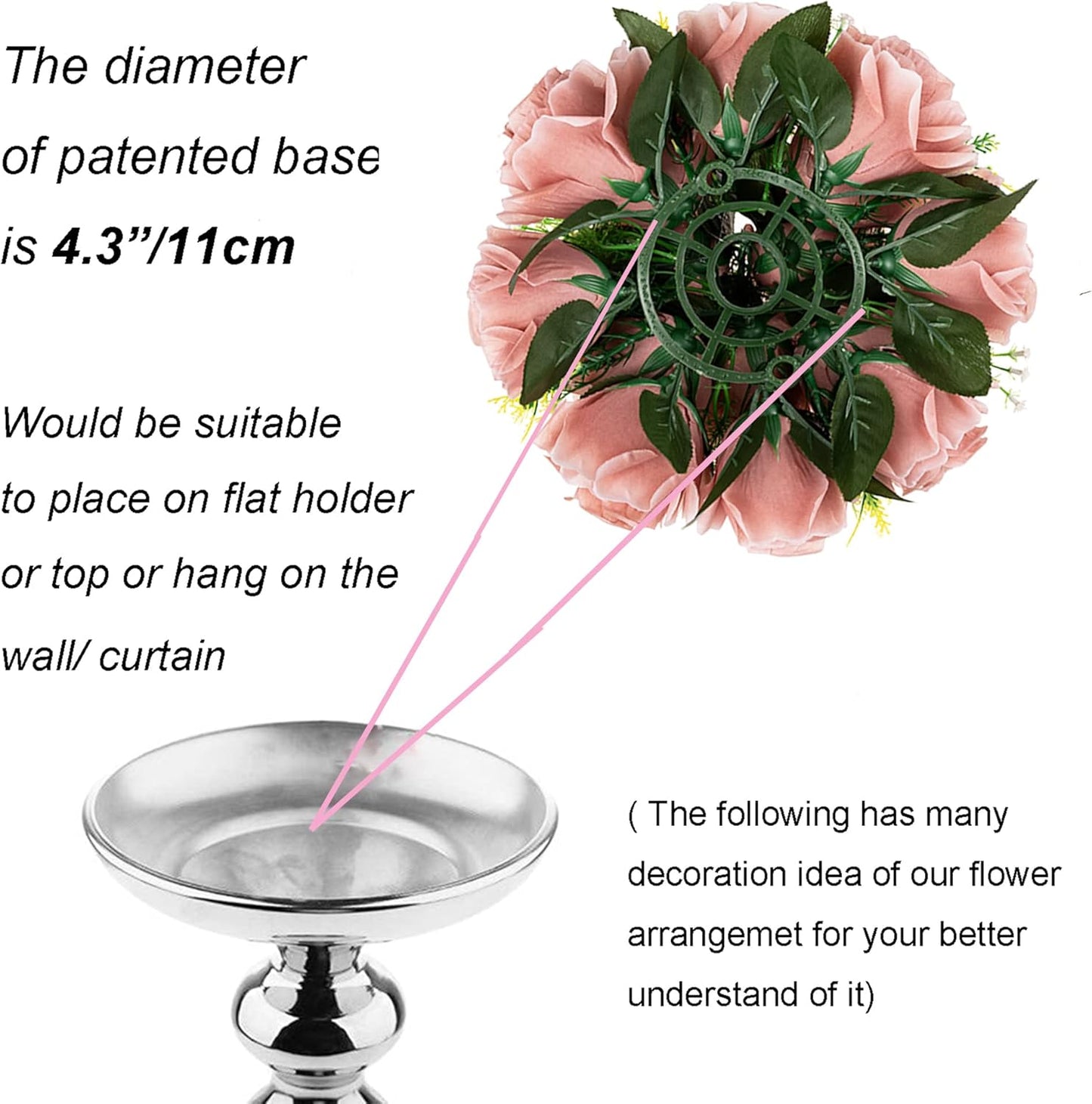 BLOSMON Flower Ball Centerpieces for Wedding: 10 Pcs Dusty Pink Fake Roses Flowers Artificial for Table - Silk Kissing Bouquet Floral Arrangement Center for Home Party Event Decor