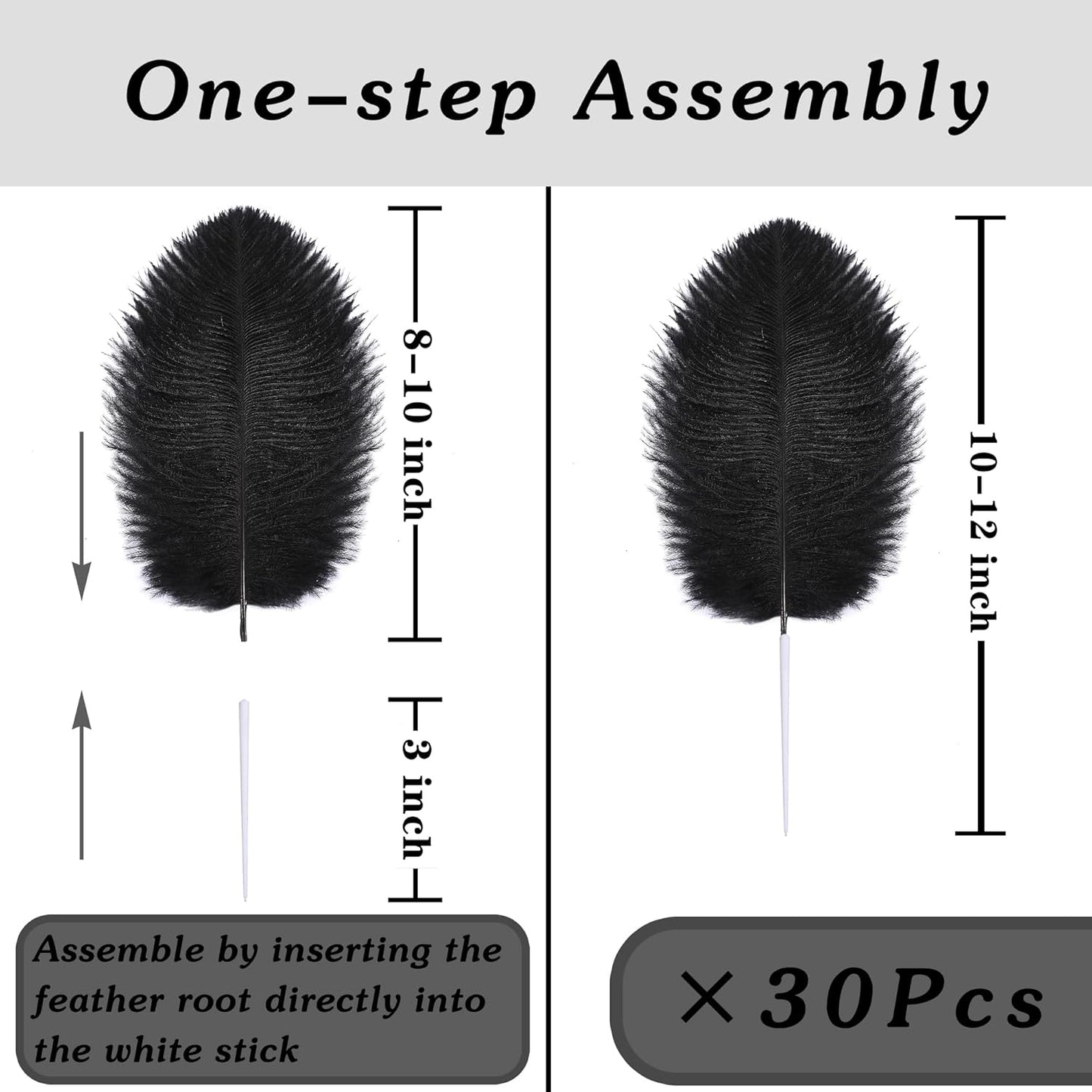 SOGUGOM Champagne Craft Ostrich Feathers - 30PCS 8-10 inch Ostrich Feathers Kit for Centerpieces, Kindergarten Crafts, Dream Catchers and DIY Projects(Champagne)