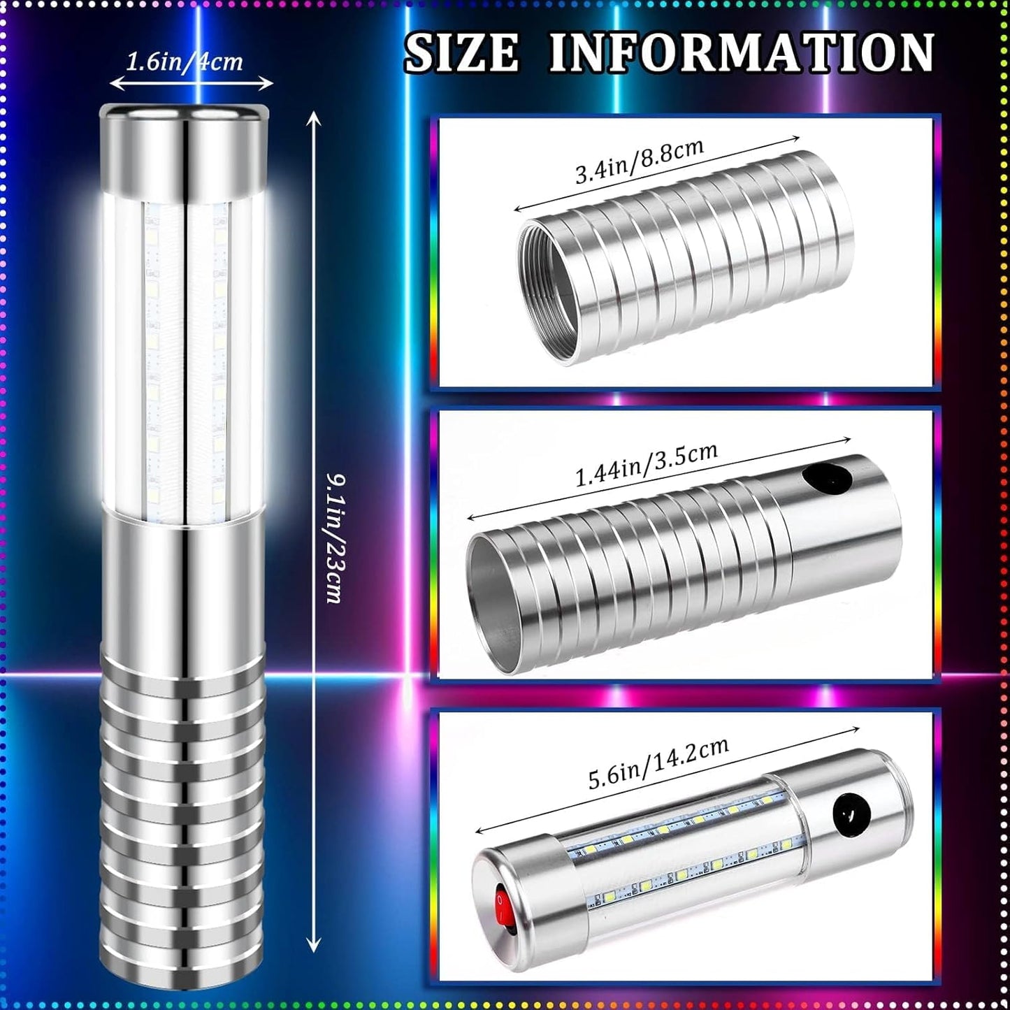 4 Pieces Strobe Baton Bottle Service Sparklers Bottle Service Light Bottle Handheld Light for Nightclubs Weddings Parties Activities Supplies (Silver)
