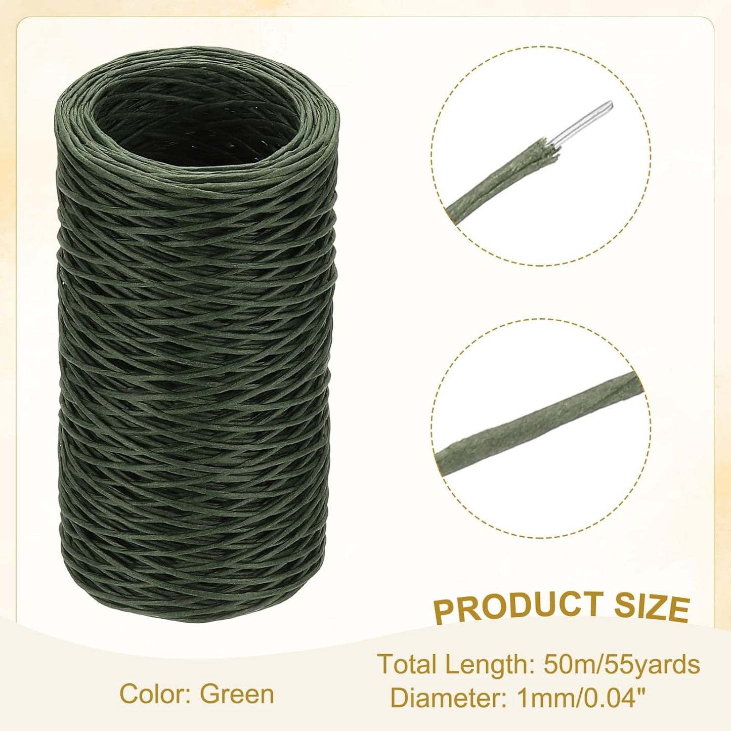 uxcell 164 Feet Floral Wire, 1mm Vine Bind Wire for DIY Crafts Flower Bouquet Christmas Wreaths Green