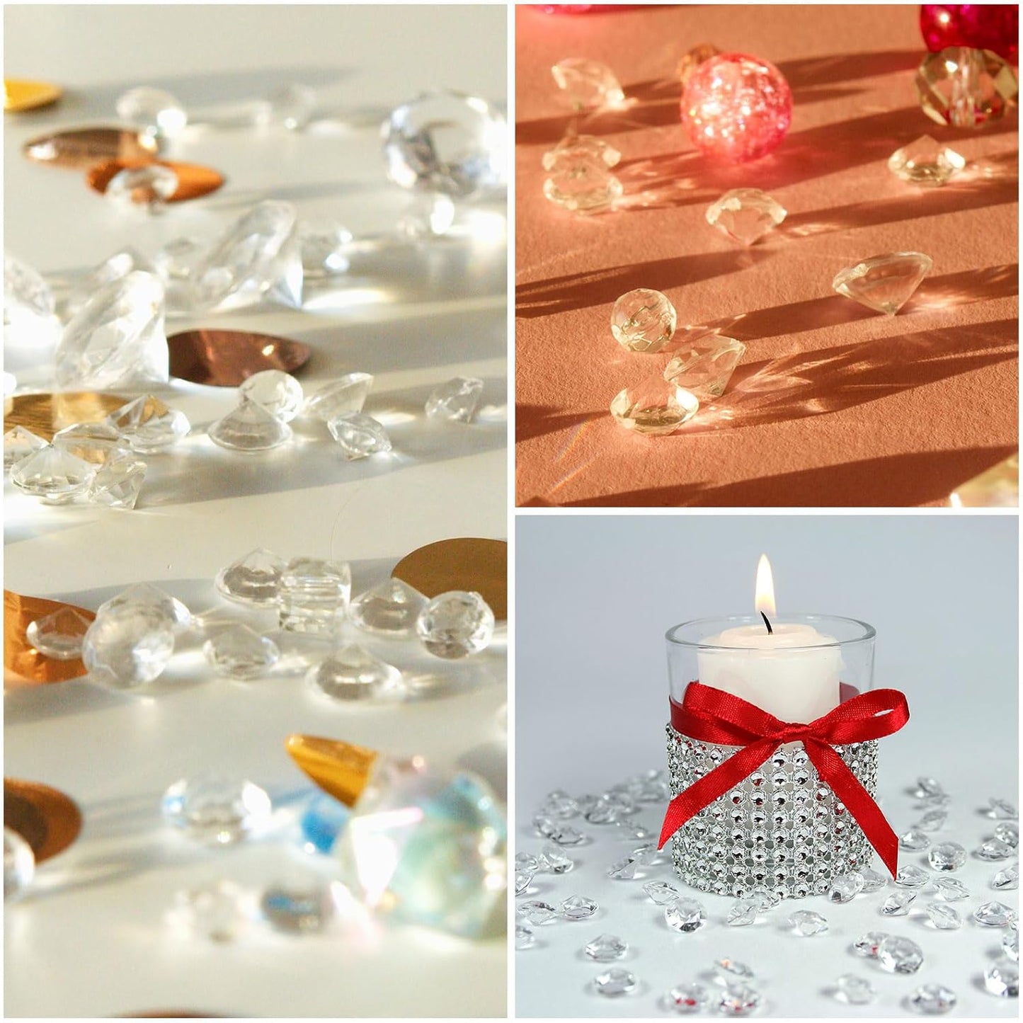 PATIKIL 14000Pcs Wedding Table Scatter Confetti Crystals 3mm Acrylic Diamonds Vase Fillers Gems for Table Centerpiece Decorations Bridal Shower Party, Burgundy AB