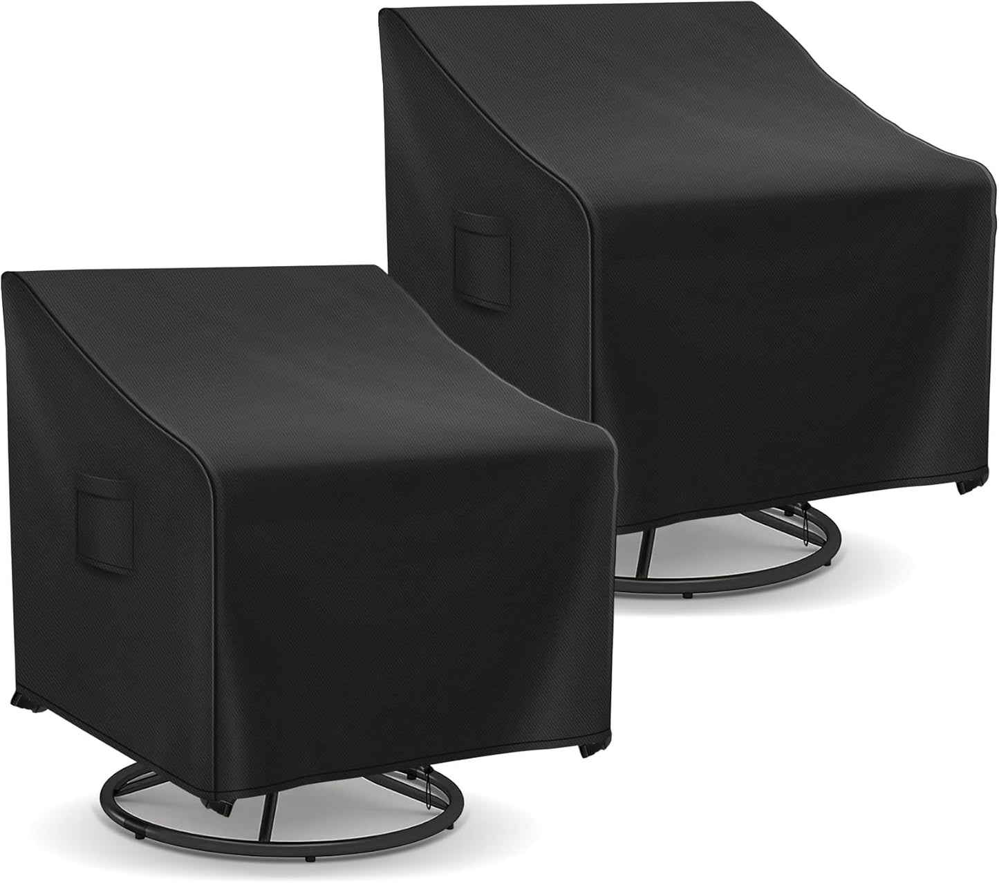 Outdoor Swivel Chair Covers Waterproof, Outdoor Rocking Chair Covers 2 Pack, Patio Chair Covers for Outdoor Furniture Fits up to 31.5W x 33.5D x 36H inches, Black