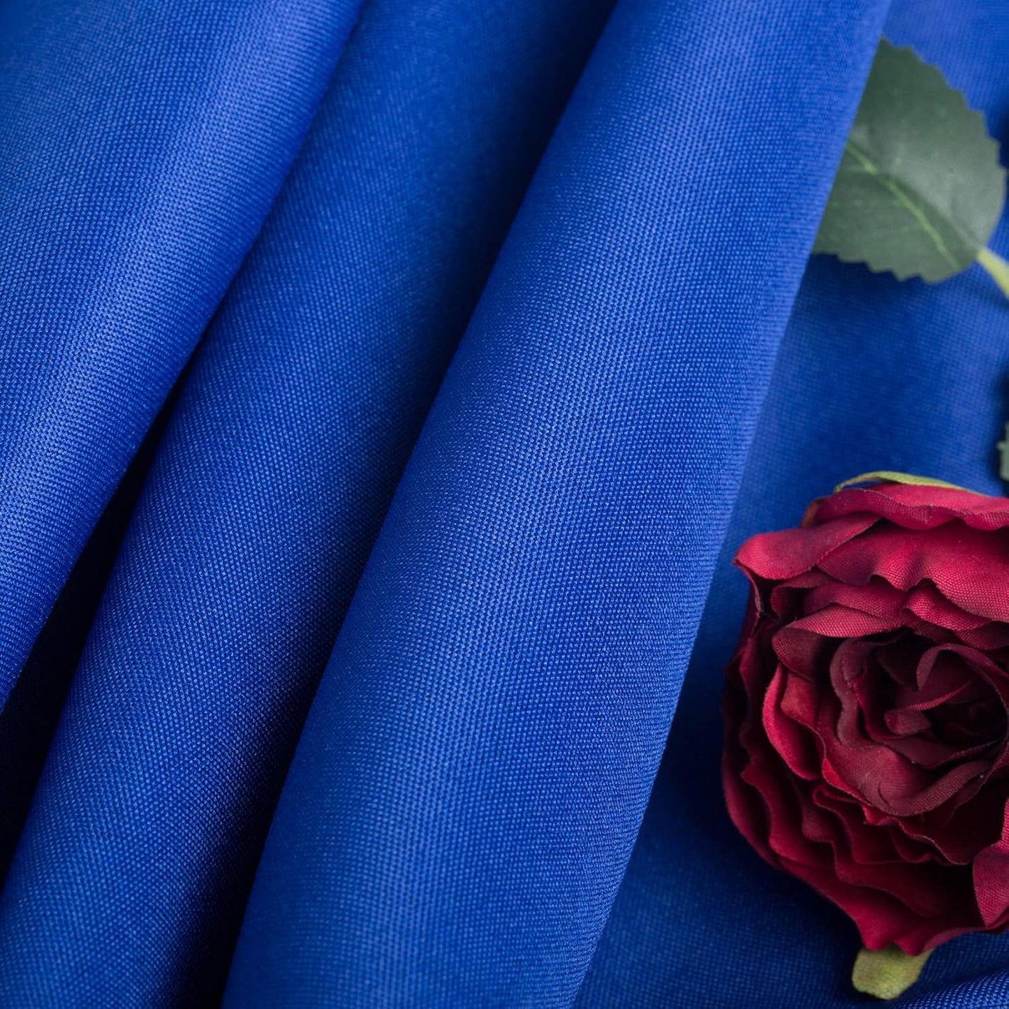 Ascoza 2pack 132 Inch Royal Blue Round Tablecloth in Washable Polyester Fabric for Wedding/Banquet/Restaurant/Parties