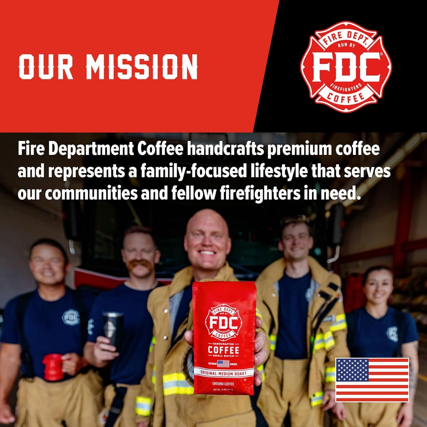 Fire Department Coffee - Gives Back to Firefighters - Irish Whiskey Infused Coffee Beans - Medium Roast - Non-Alcoholic - Roasted in the USA - Whole Bean - Veteran Owned - 12 oz