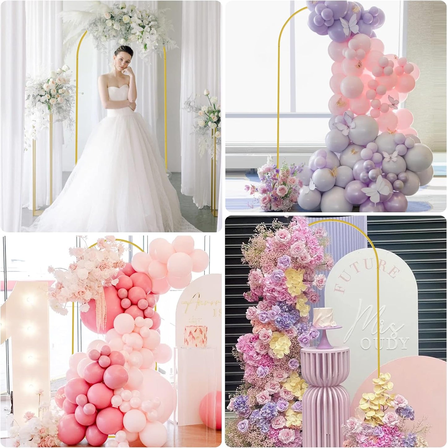 Wokceer 6 FT Wedding Arch Stand and Arch CoverMetal Arch Stand with Arch Stand Cover for Birthday Party Wedding Ceremony Bridal Baby Shower Event Decor, Blue, DoorCover 0.8M-Dusty Blue-K