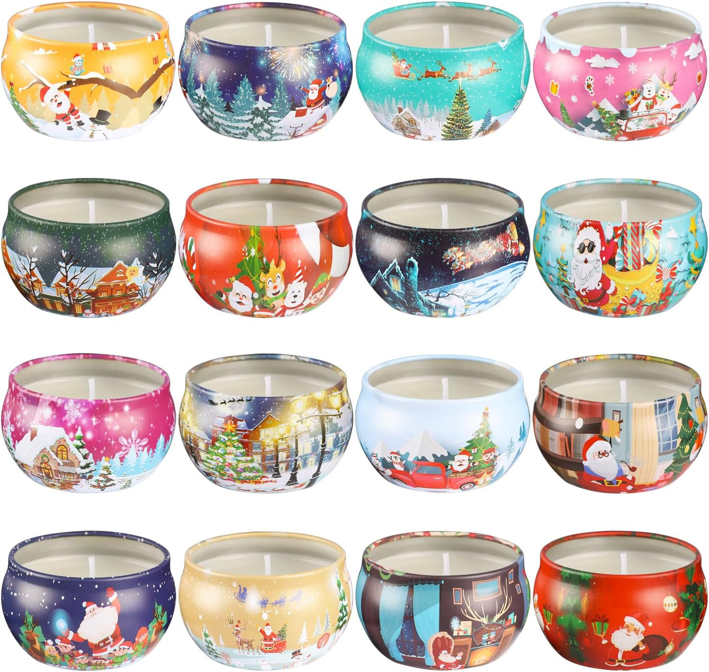 16Pack Christmas Candles Gift Set, Long Lasting Burning Natural Soy Wax 2.5oz Scented Candles with Essential Oils for Home Scented,