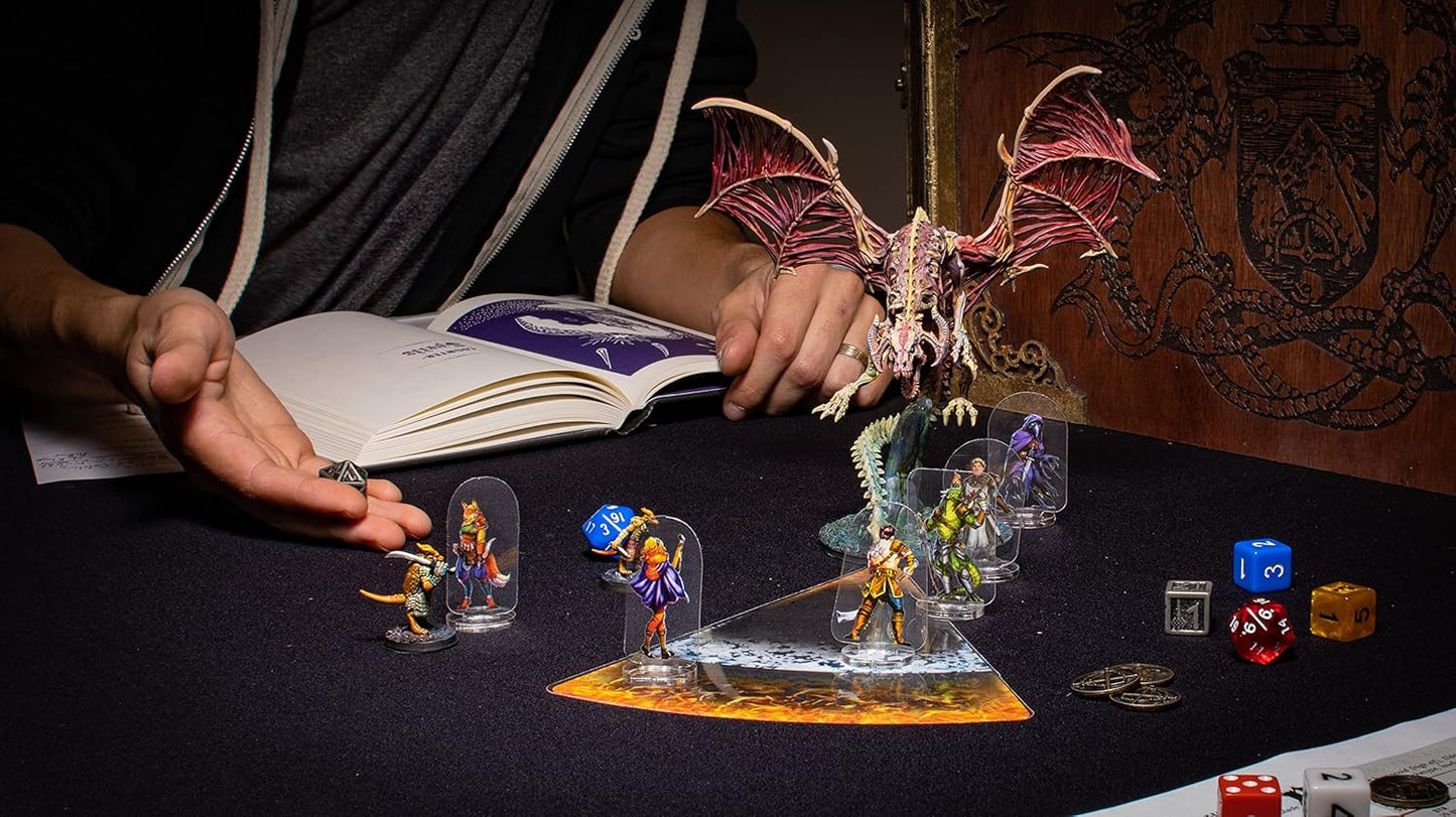 Arcknight Flat Plastic Miniatures: Ancient Evils; 62 Unique Evil-Themed Minis for DND 5e and Pathfinder; Affordable, Skinny Figurines for Dungeons and Dragons and Other Tabletop RPG Games