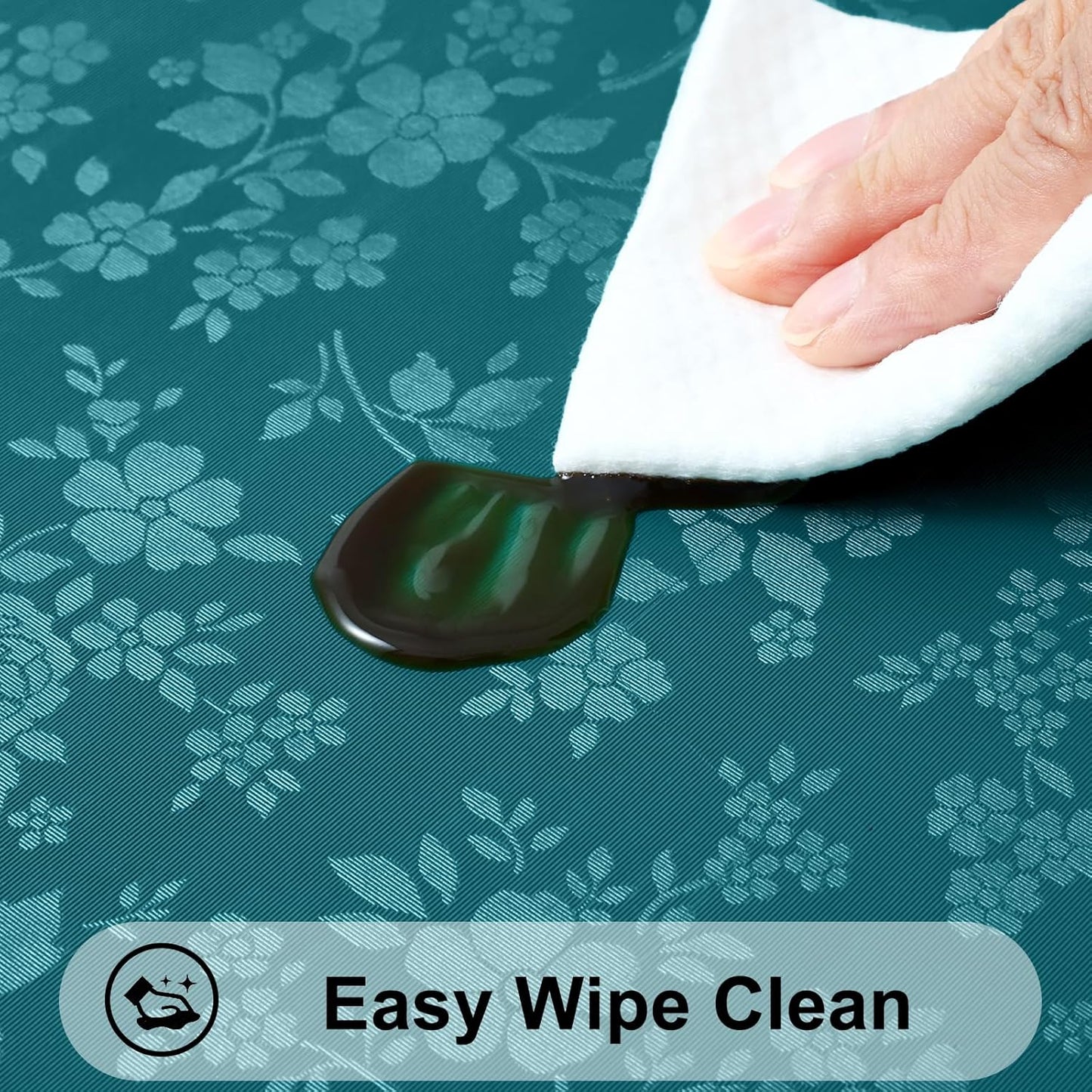 Smiry Rectangle Table Cloth, Waterproof Heavy Duty Vinyl Tablecloths, Wipeable Washable Table Cover for Kitchen and Dining Room (Emerald Green, 60" X 120")